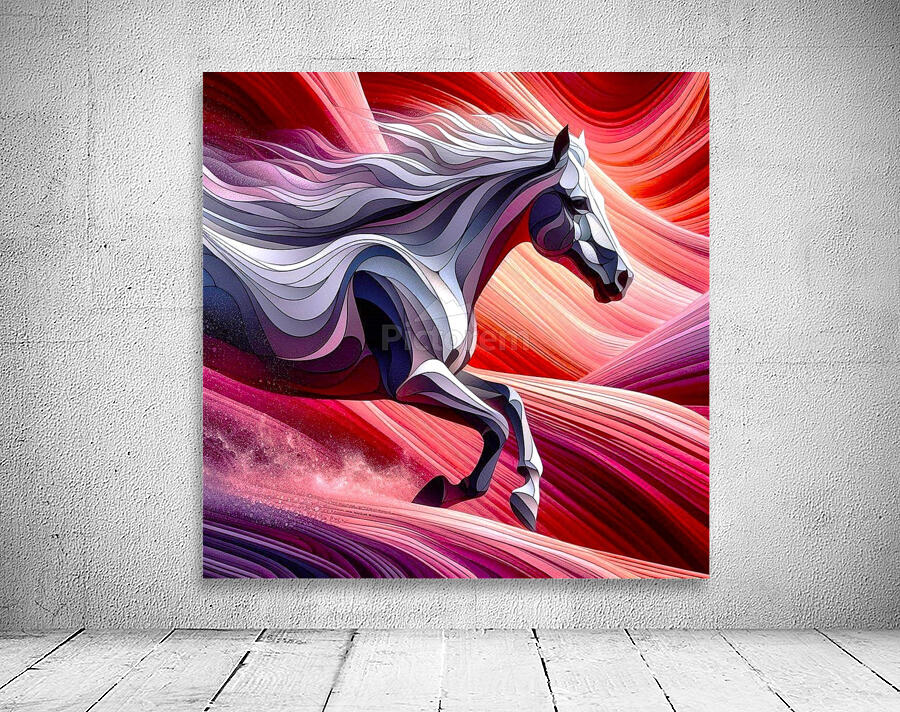 Ghost Horse in Sandstone Canyon Wall Preview