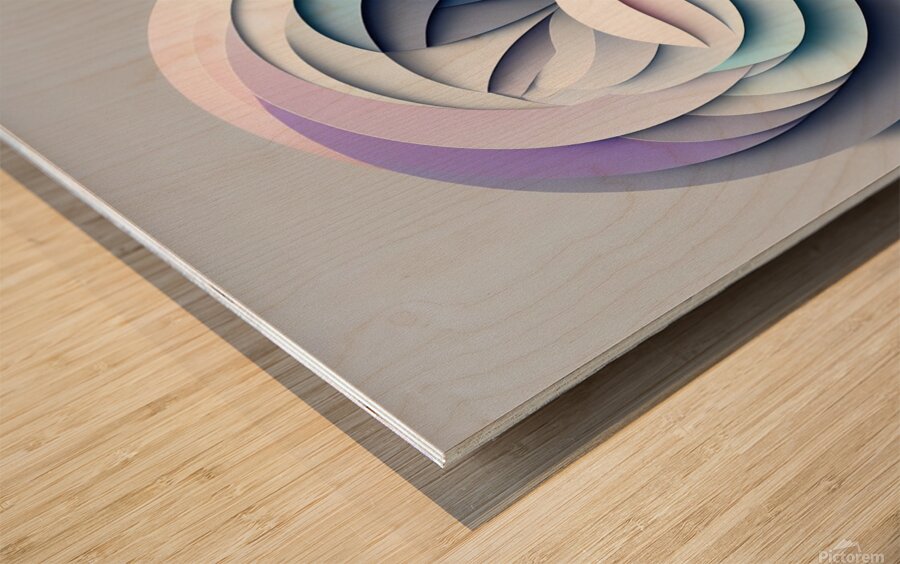 Sleeping Polar Bear Paper Art Wood print