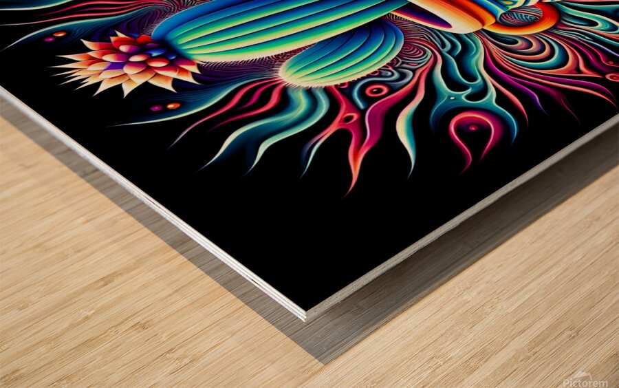 Ceremonial Cactus Wood print