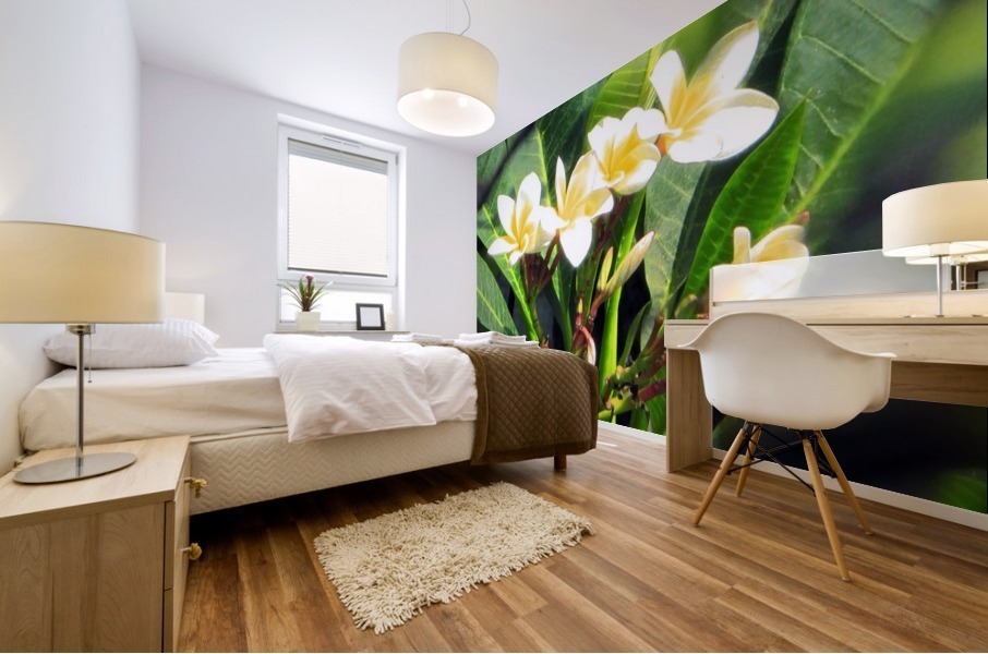 WHITE FLOWER Mural print