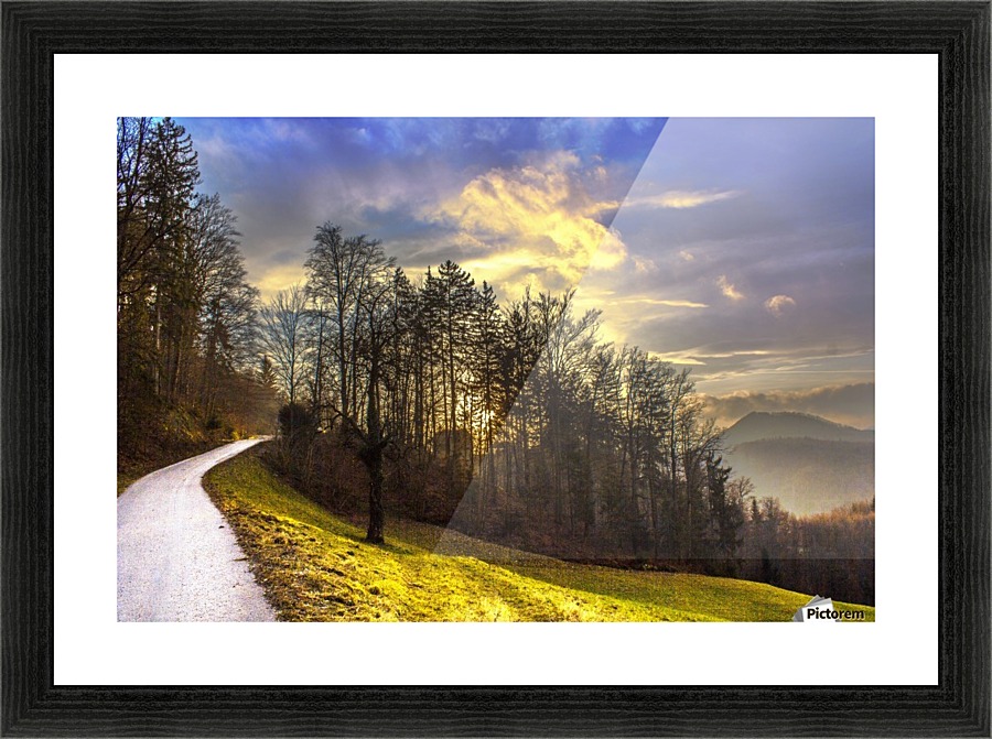Winter sunset Picture Frame print