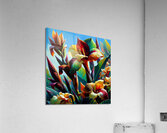 ai artist debra amerson plant artistry orange red Acrylic Print