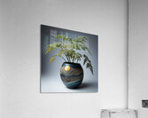 green fern artistic ceramic coil pot Acrylic Print