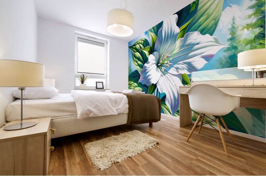 ai artist debra amerson blue sky plant artistry w Mural print