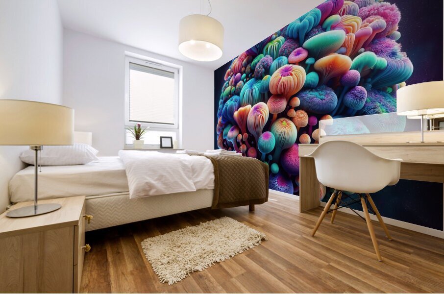 ai artist debra amerson abstract mushroom plant p Mural print