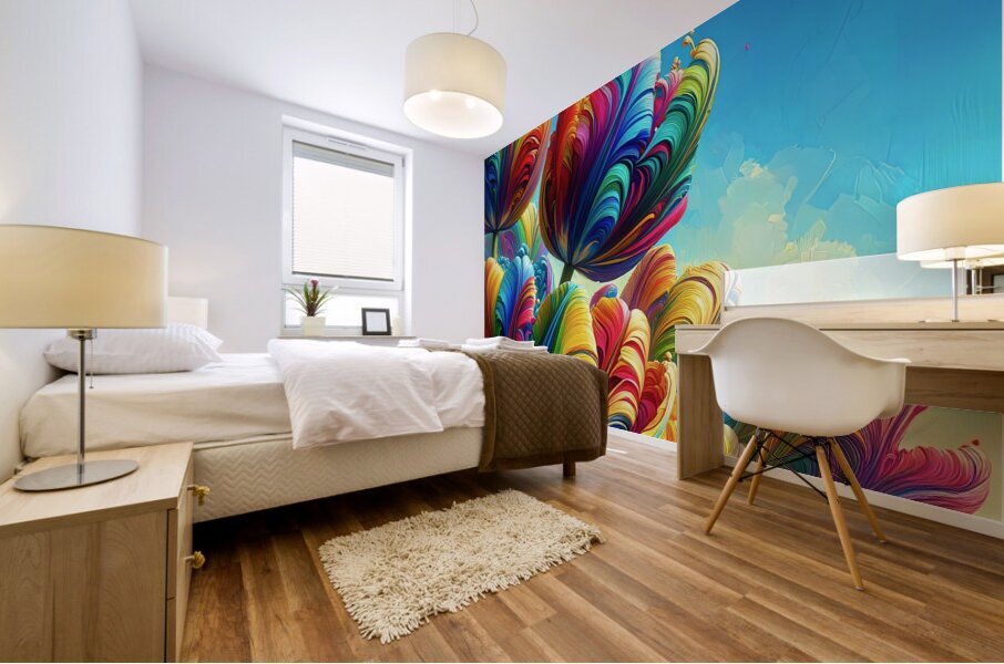 ai artist debra amerson plant artistry multi colo Mural print