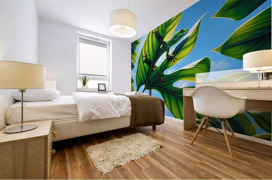 ai artist debra amerson philodendron gecko copyri Mural print