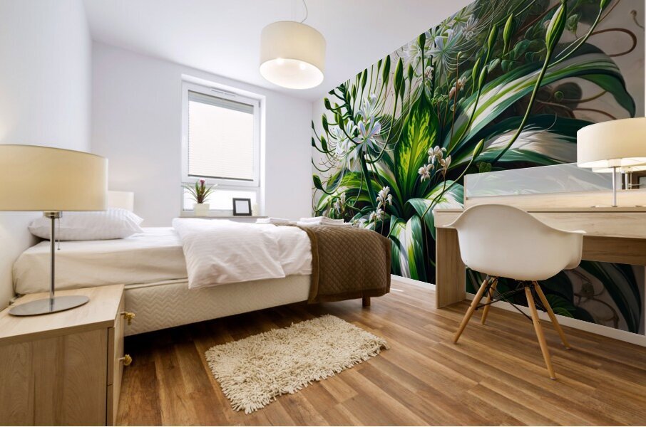 ai artist debra amerson tangle of house plants co Mural print