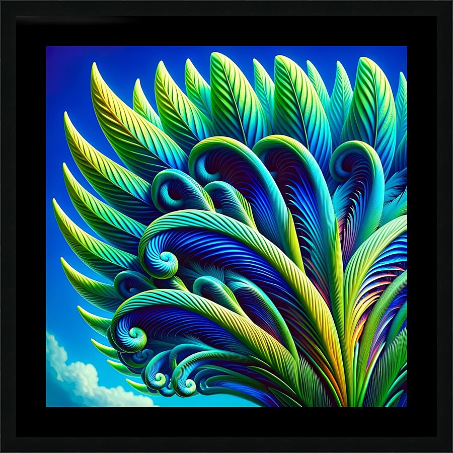 ai artist debra amerson abstract palm fronds plan Picture Frame print