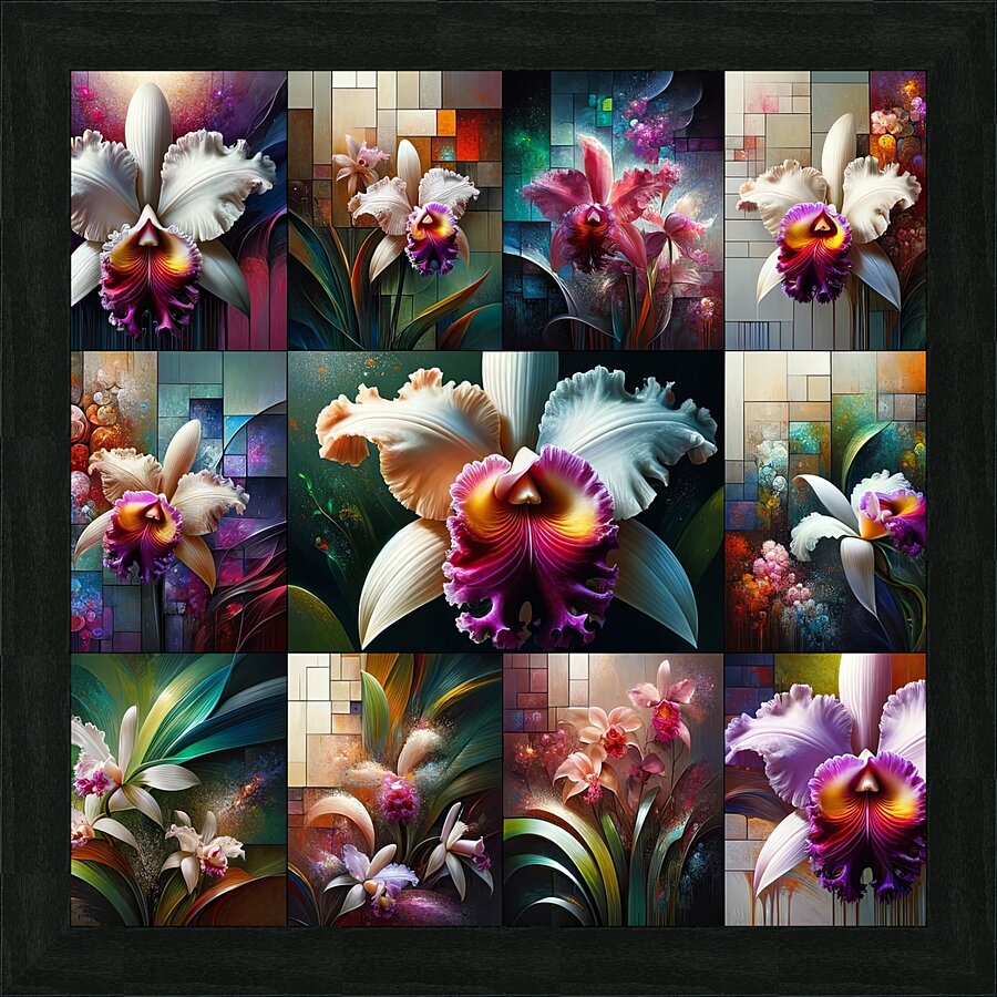 ai artist debra amerson catlea orchids plant arti Picture Frame print