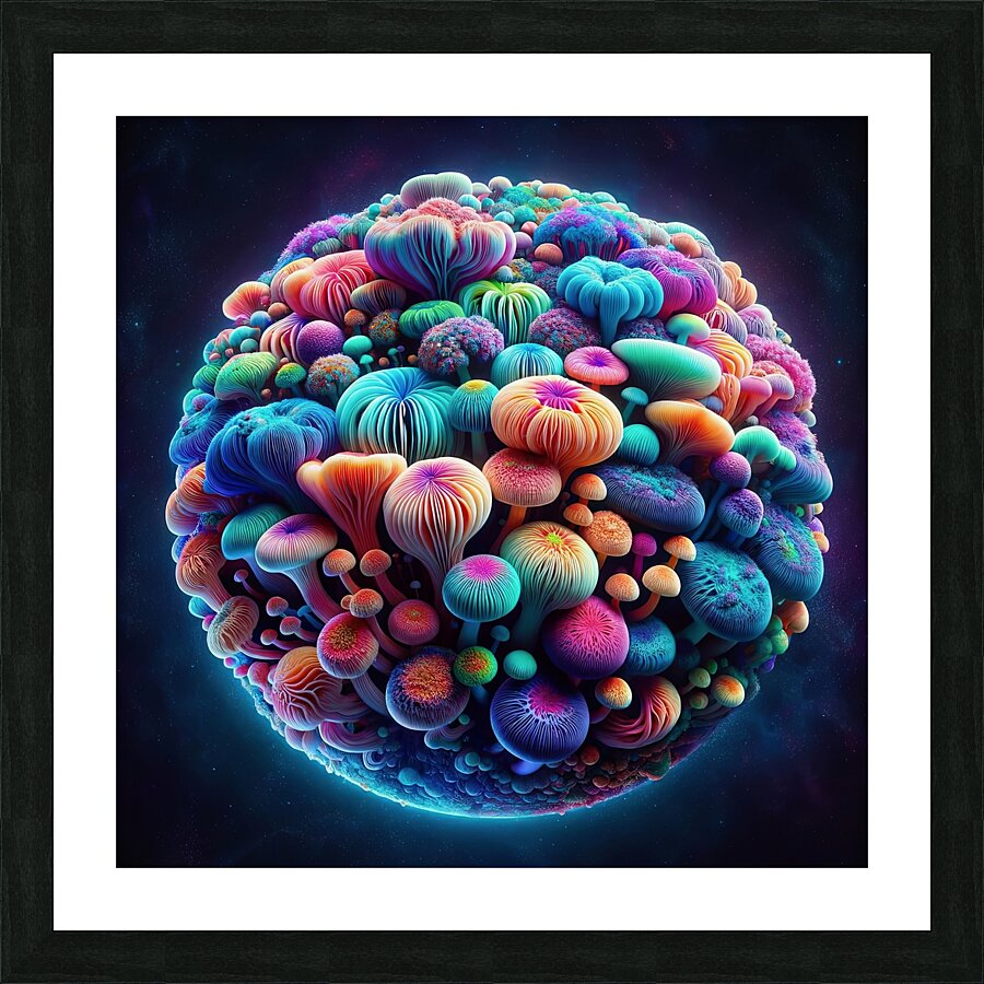ai artist debra amerson abstract mushroom plant p Picture Frame print