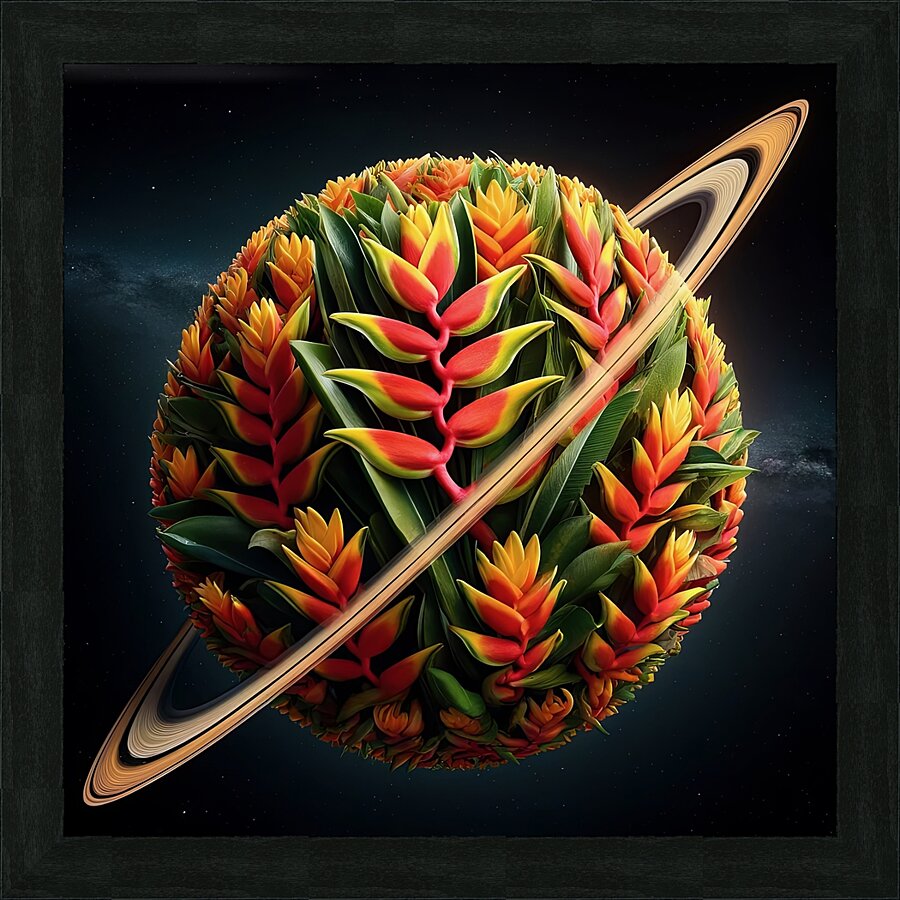 ai artist debra amerson lobster heliconia plant p Picture Frame print