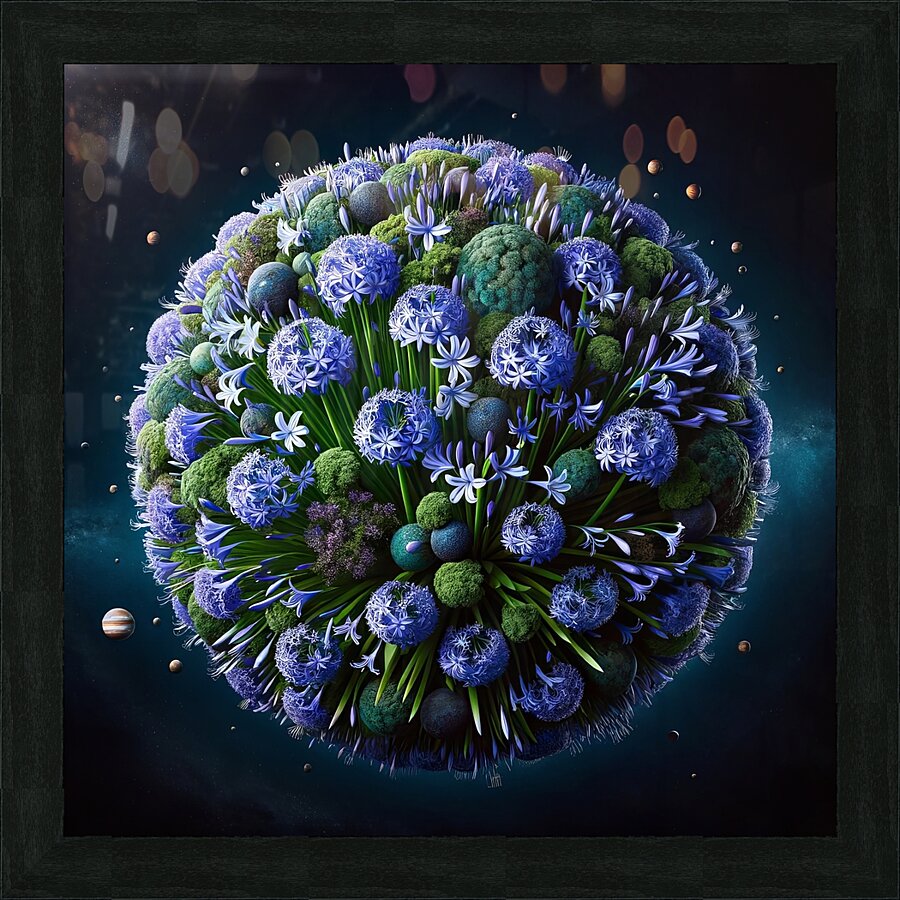 ai artist debra amerson plant artistry blue agapa Picture Frame print