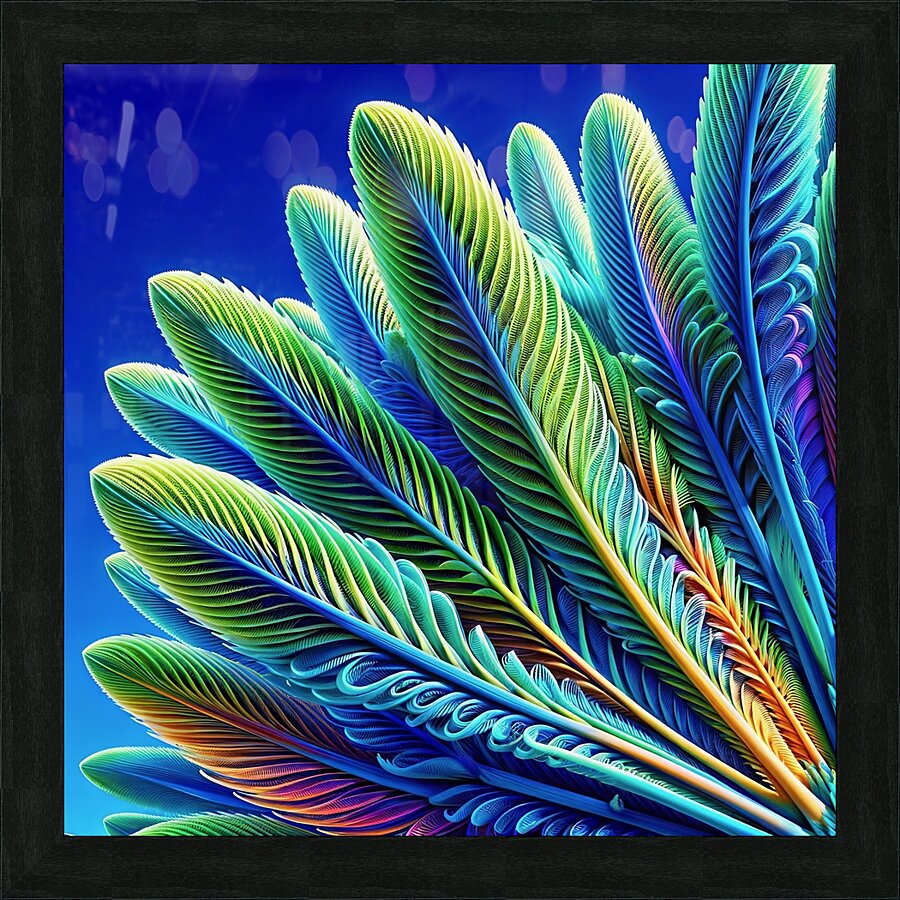 ai artist debra amerson plant artistry blue green Picture Frame print