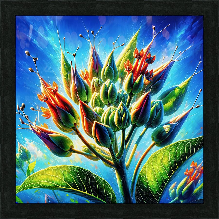 ai artist debra amerson plant artistry flower bud Picture Frame print