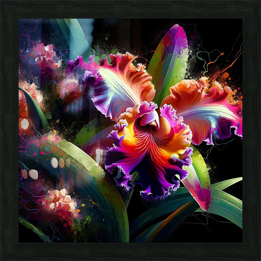 ai artist debra amerson plant artistry crazy catt Picture Frame print