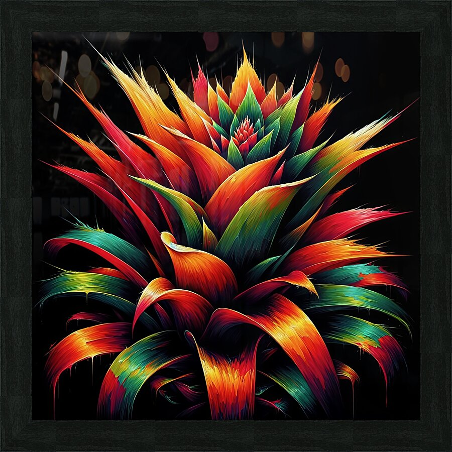 ai artist debra amerson plant artistry orange art Picture Frame print