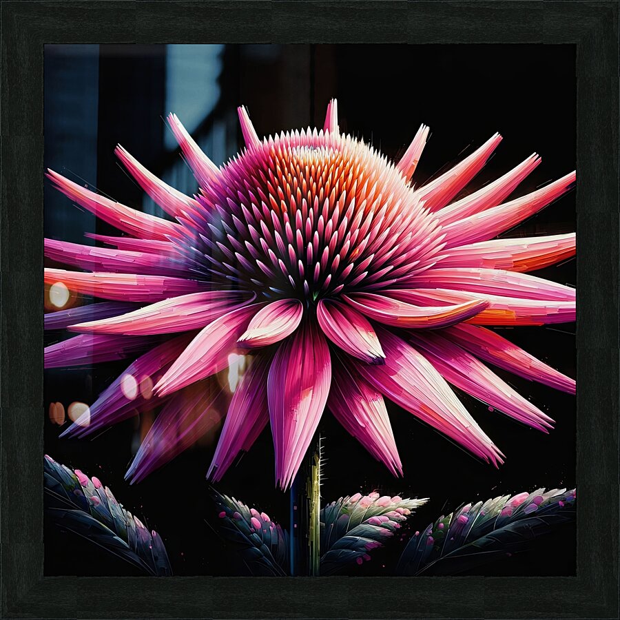 ai artist debra amerson plant artistry pink cone Picture Frame print