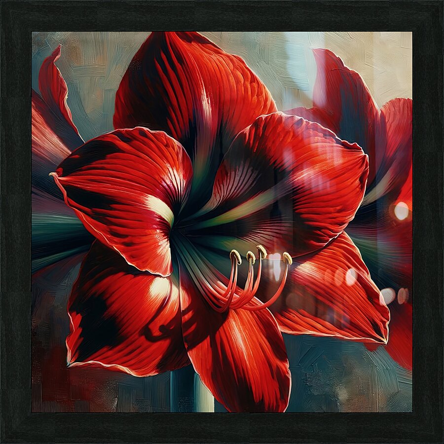 ai artist debra amerson plant artistry red amaryl Picture Frame print