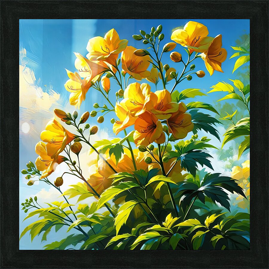 ai artist debra amerson plant artistry mustard we Picture Frame print