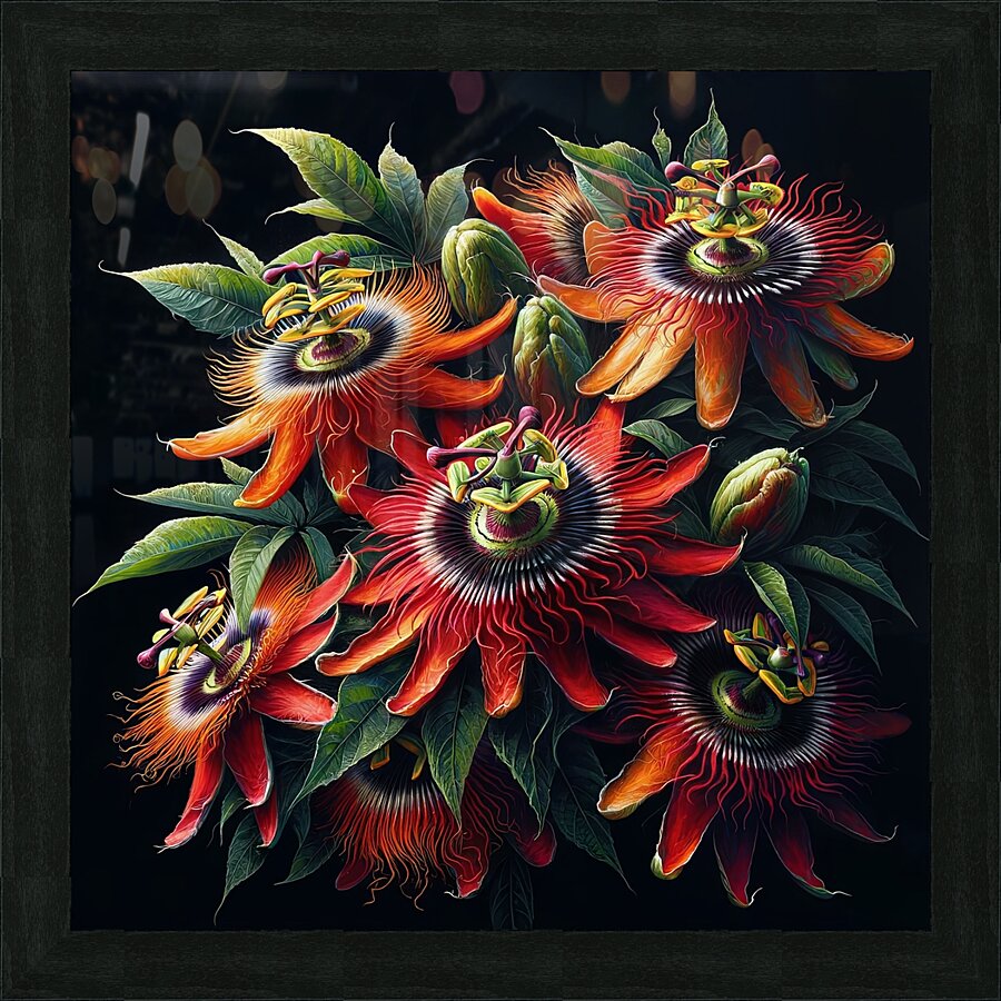 ai artist debra amerson plant artistry red orange Picture Frame print