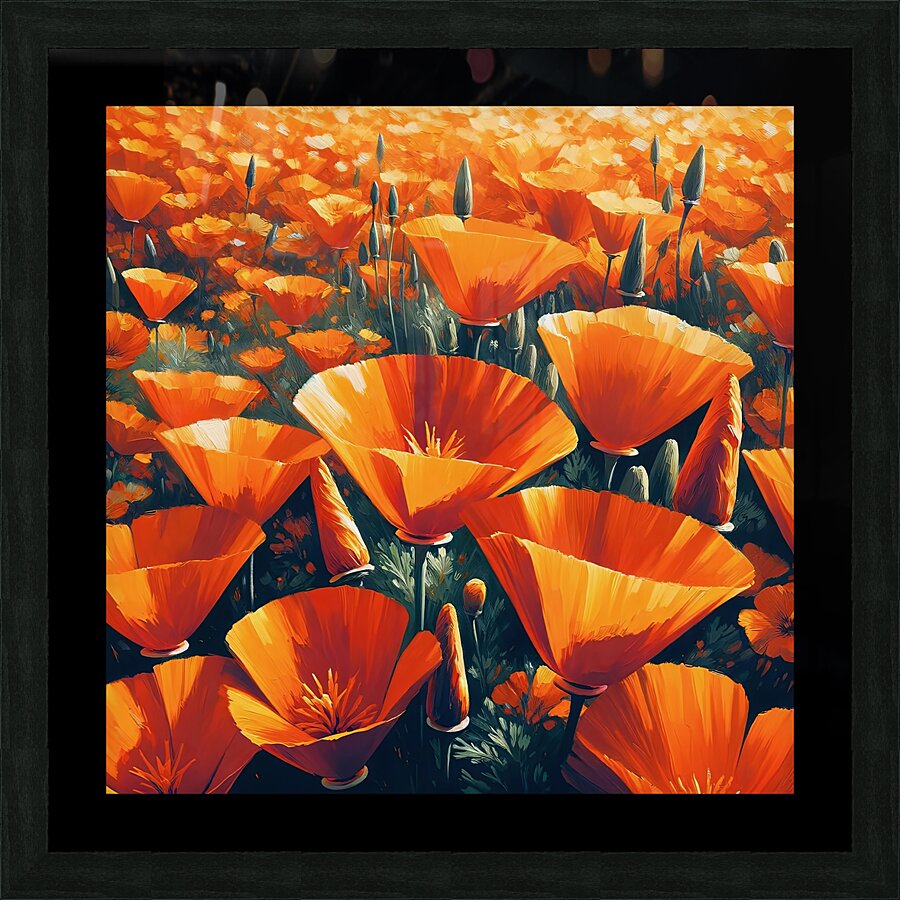ai artist debra amerson california poppy super bl Picture Frame print