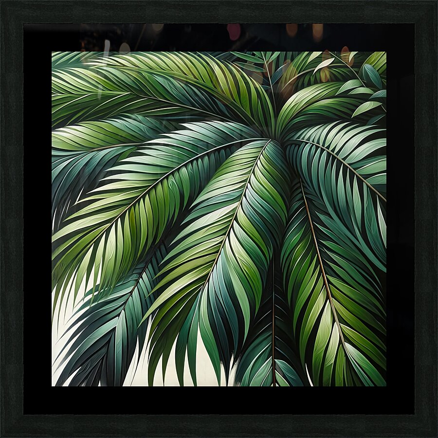ai artist debra amerson green palm fronds plant a Picture Frame print