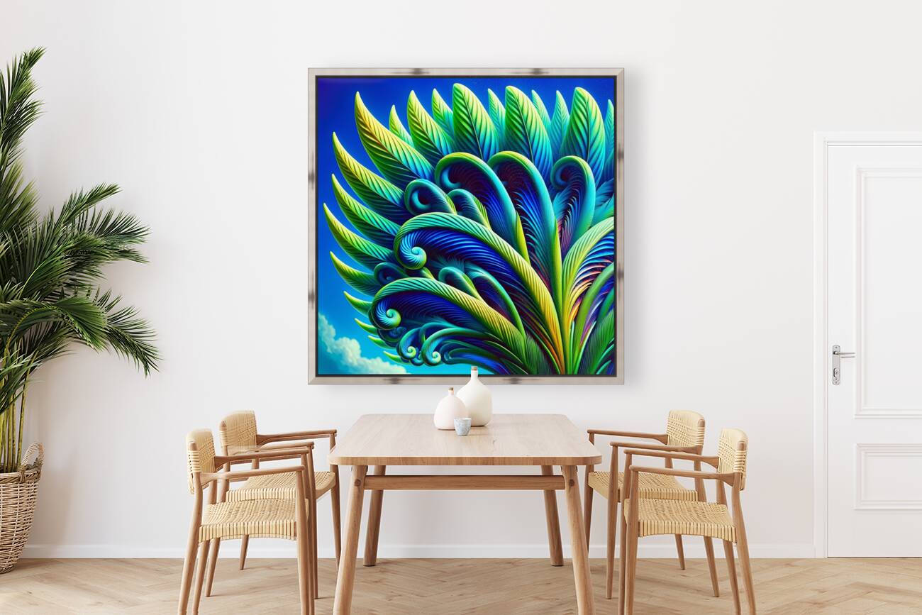 ai artist debra amerson abstract palm fronds plan Reproduction