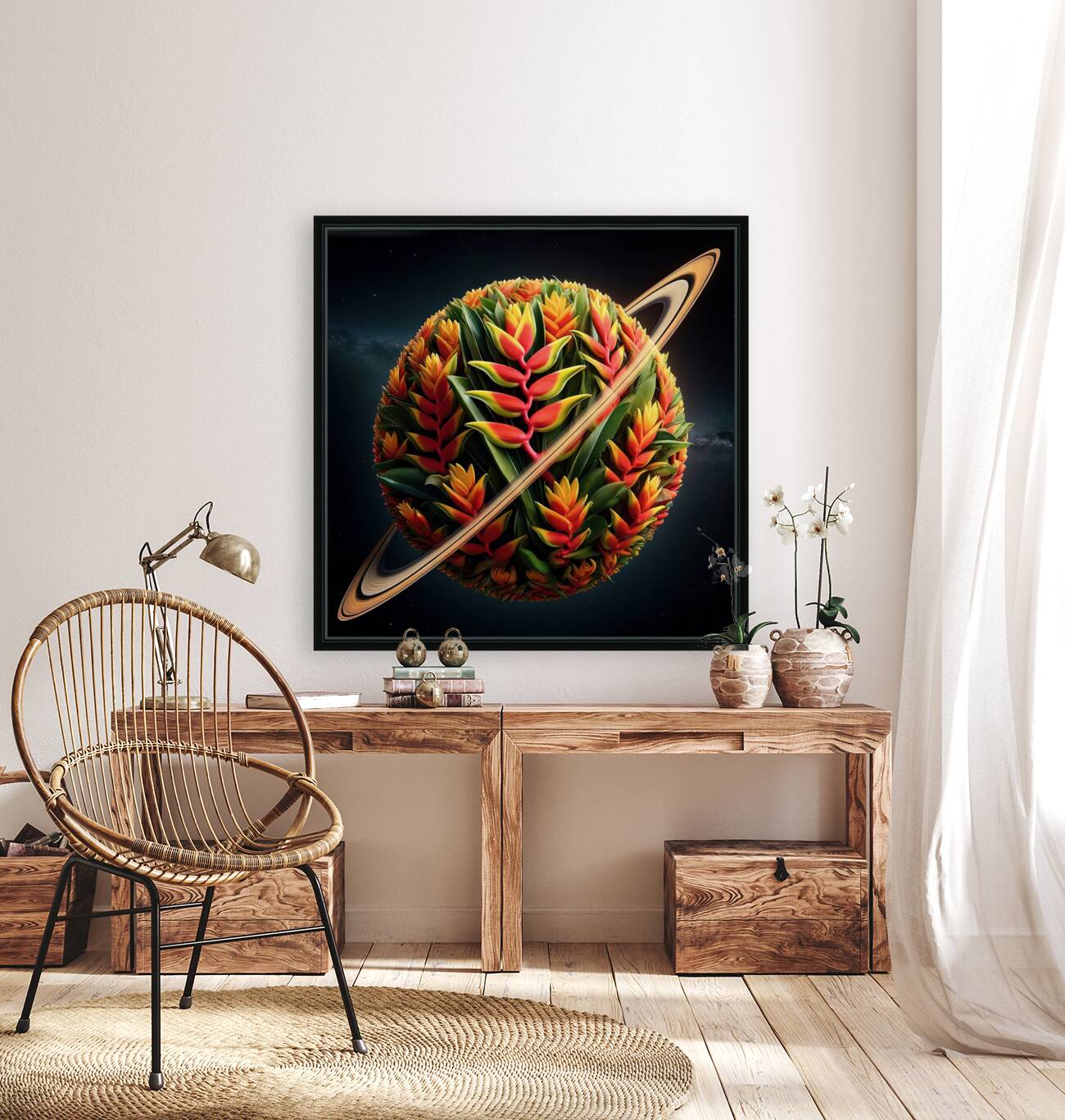 ai artist debra amerson lobster heliconia plant p Reproduction