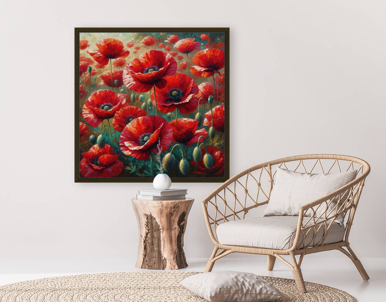 ai artist debra amerson orange oriental poppies p Reproduction