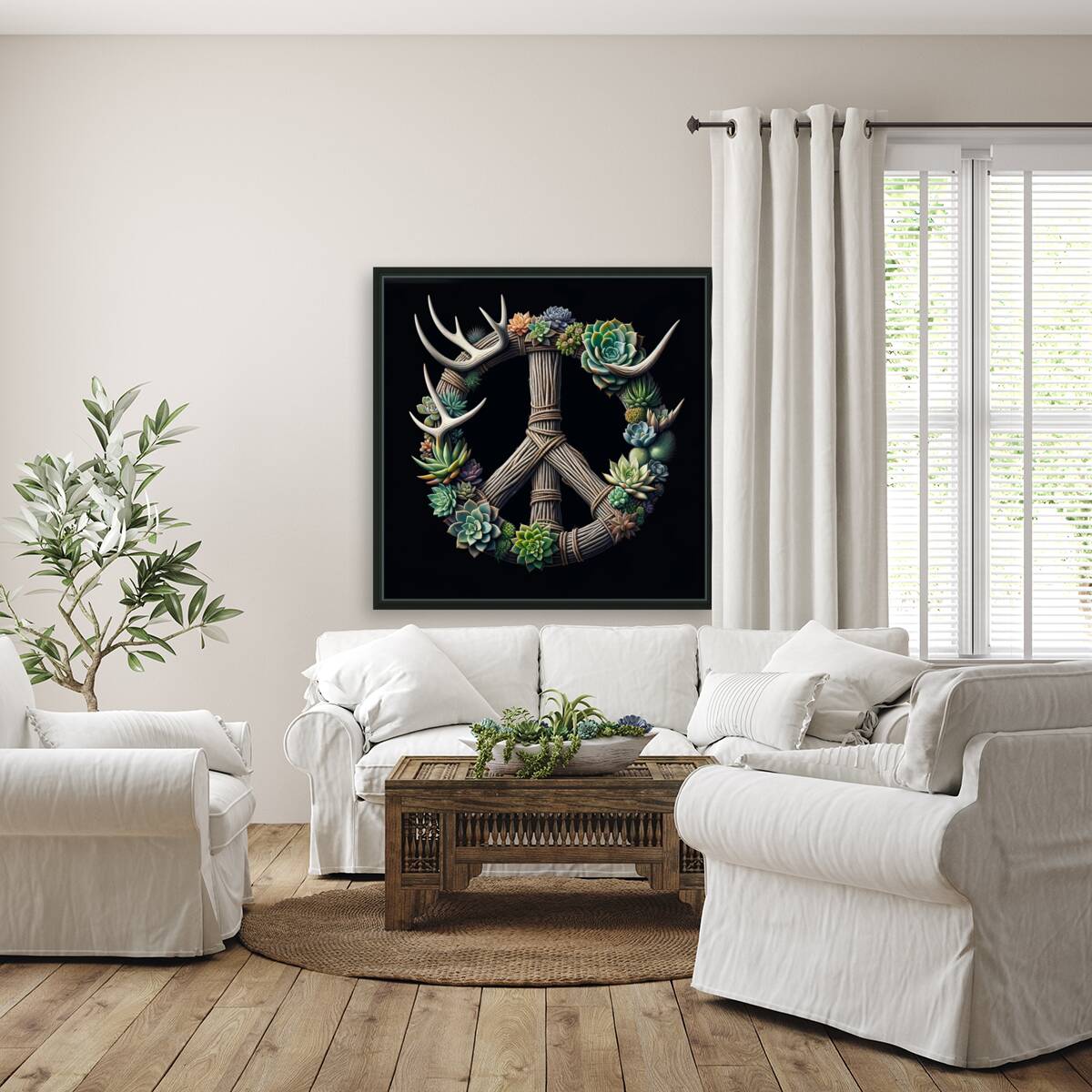 ai artist debra amerson peace sign floral art dee Reproduction