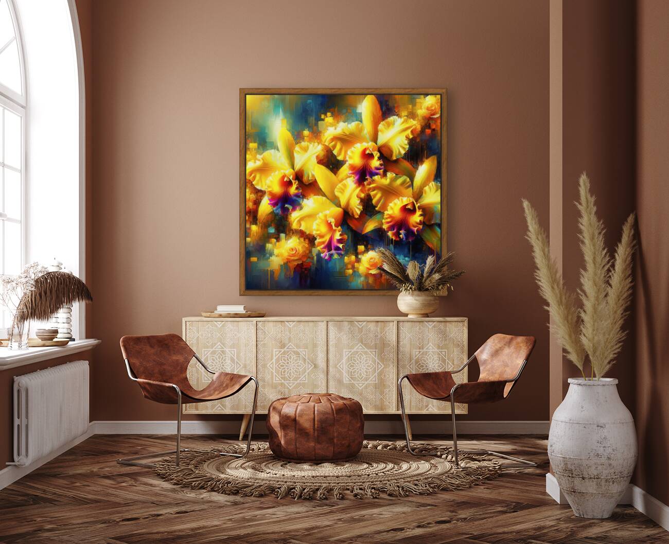 ai artist debra amerson yellow catlea orchids dee Reproduction