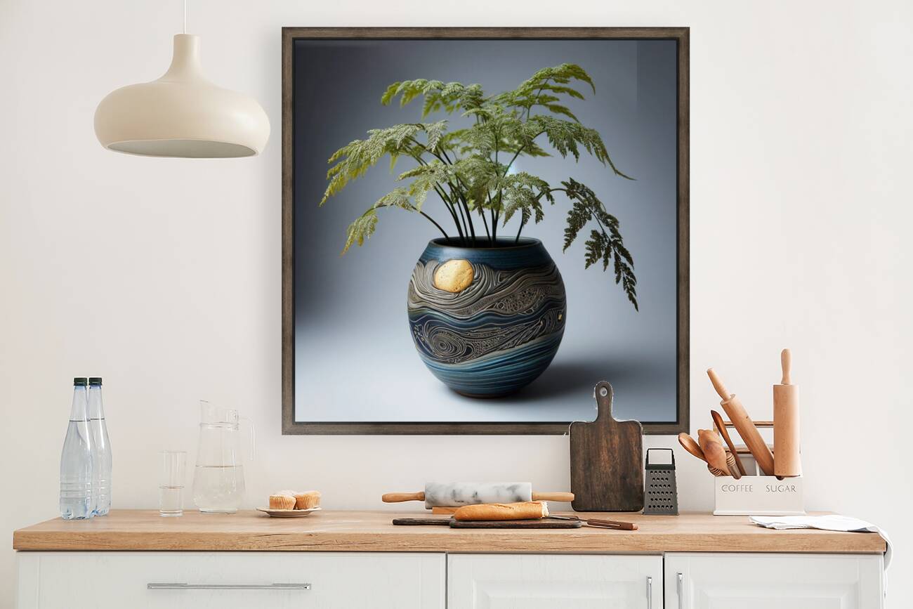 green fern artistic ceramic coil pot Reproduction