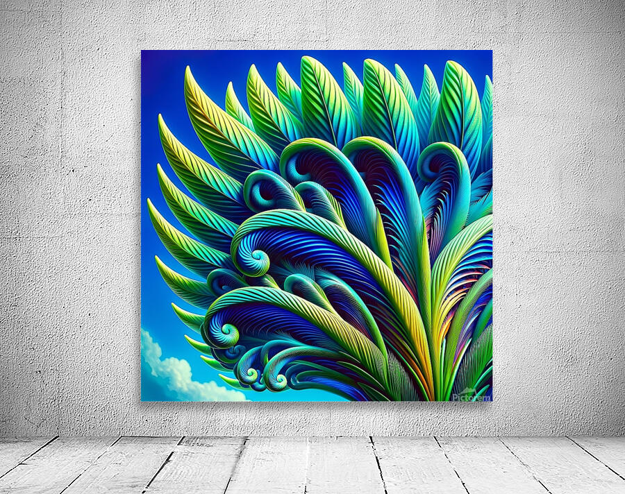 ai artist debra amerson abstract palm fronds plan Wall Preview