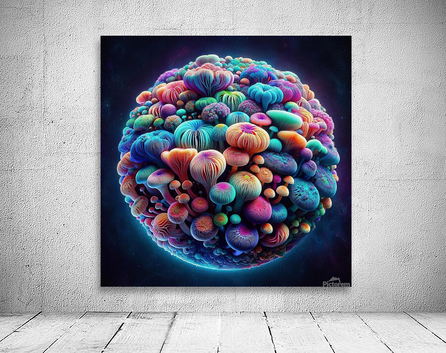 ai artist debra amerson abstract mushroom plant p Wall Preview