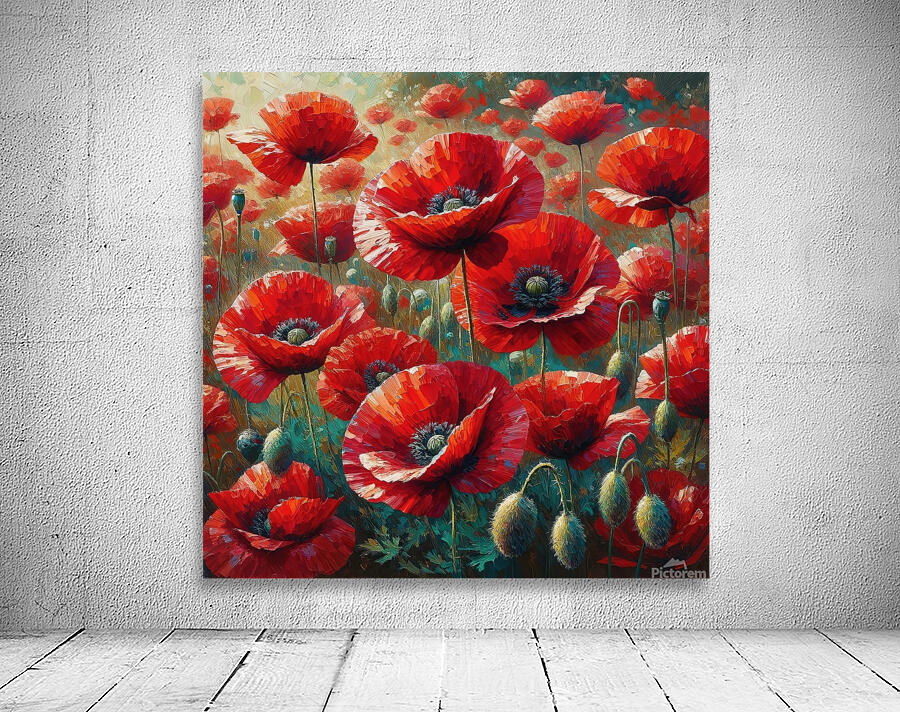 ai artist debra amerson orange oriental poppies p Wall Preview