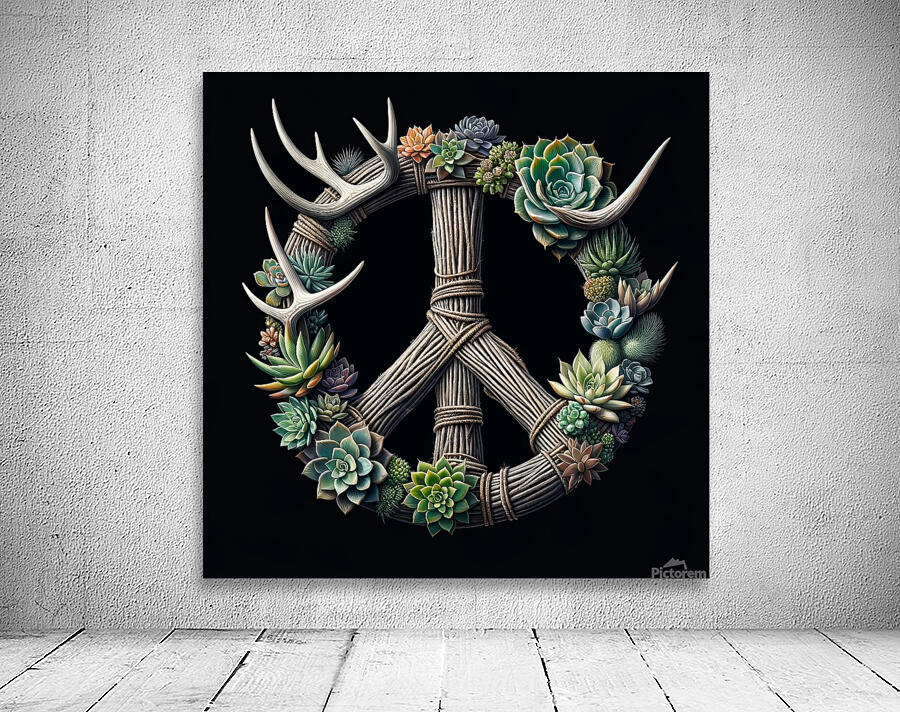 ai artist debra amerson peace sign floral art dee Wall Preview