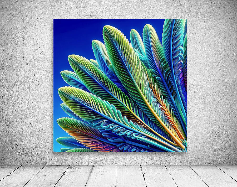 ai artist debra amerson plant artistry blue green Wall Preview
