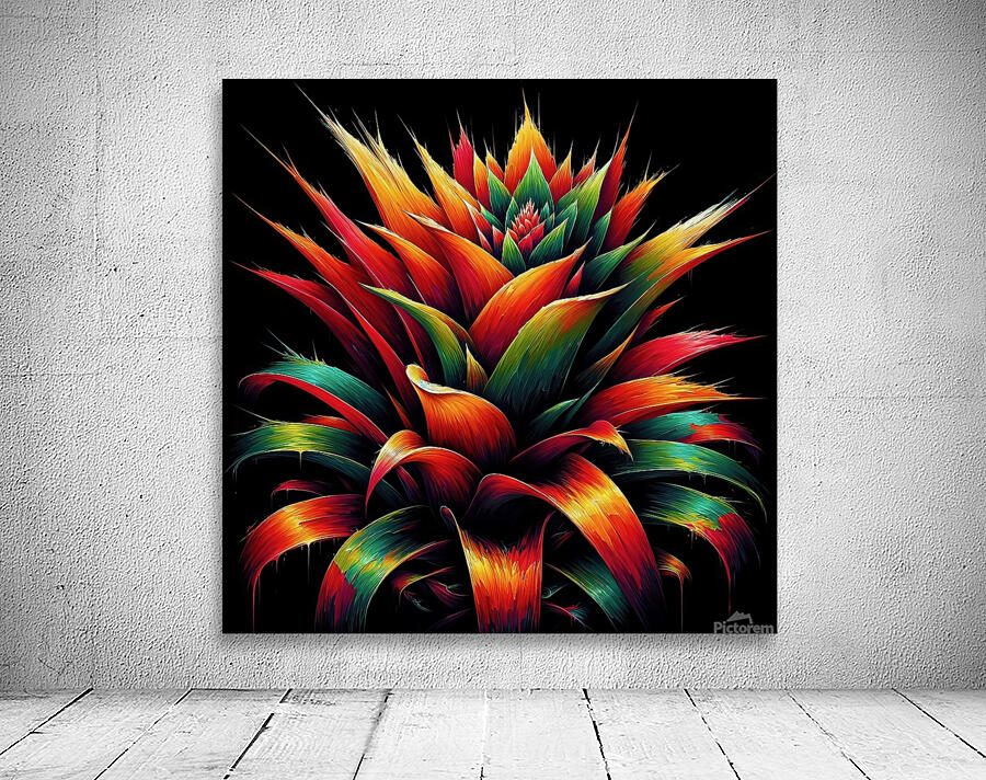 ai artist debra amerson plant artistry orange art Wall Preview