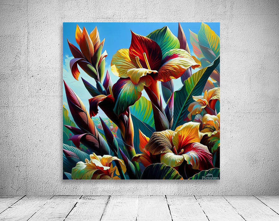 ai artist debra amerson plant artistry orange red Wall Preview