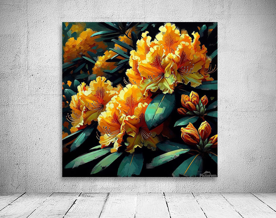 ai artist debra amerson plant artistry yellow rho Wall Preview