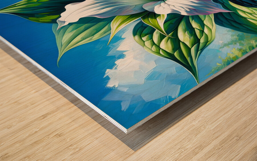 ai artist debra amerson blue sky plant artistry w Wood print