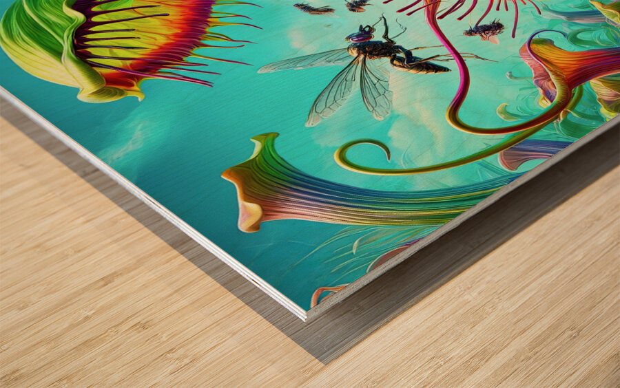 ai artist debra amerson carnivore fly eater copyr Wood print