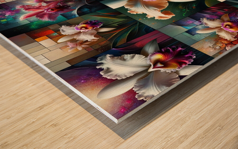 ai artist debra amerson catlea orchids plant arti Wood print