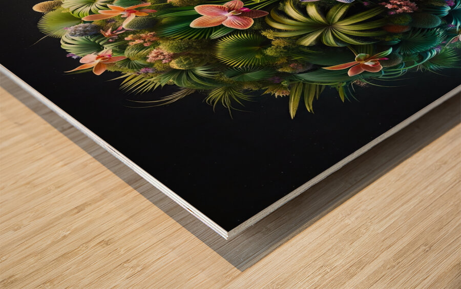 ai artist debra amerson palm species plant planet Wood print