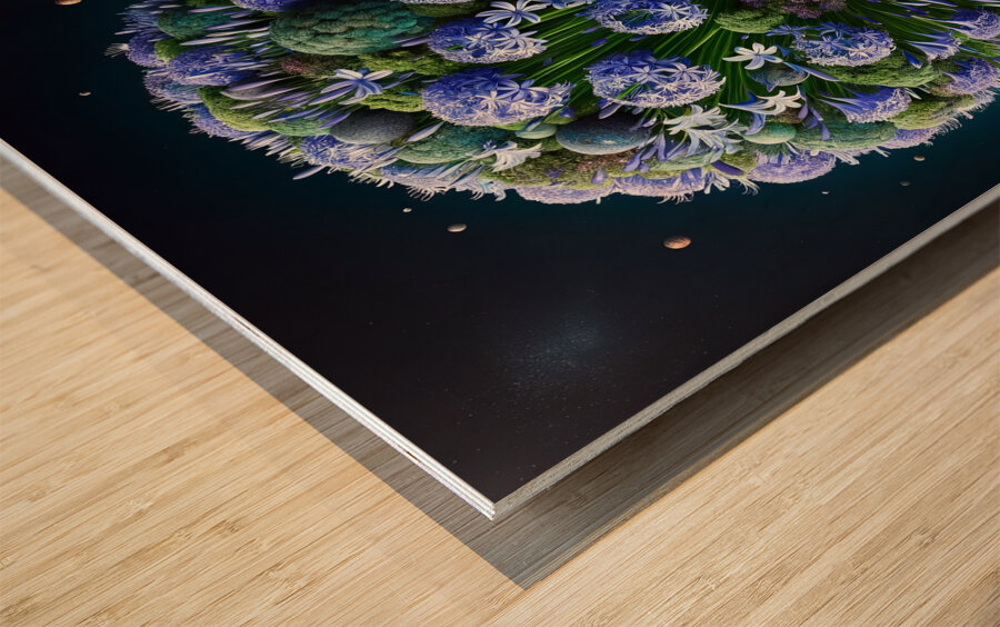 ai artist debra amerson plant artistry blue agapa Wood print