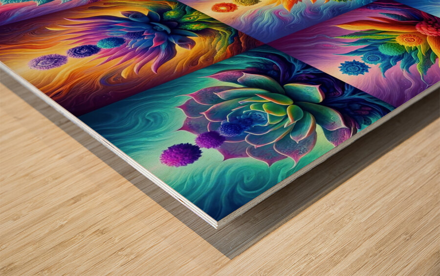 ai artist debra amerson plant artistry chakra suc Wood print