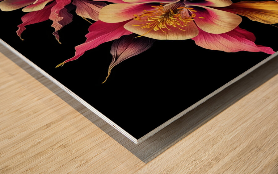 ai artist debra amerson plant artistry big pink g Wood print