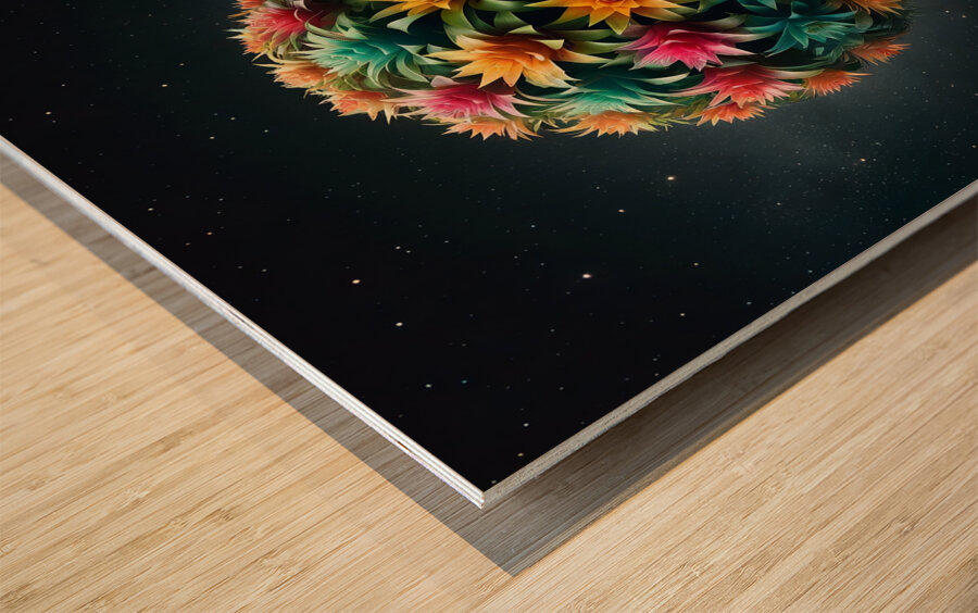 ai artist debra amerson plant artistry colorful g Wood print