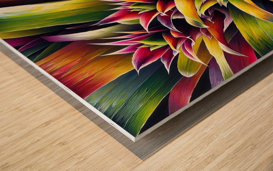 ai artist debra amerson plant artistry guzmania b Wood print